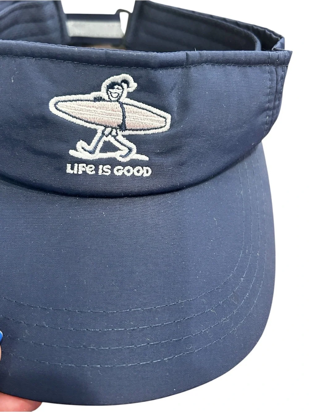 Rare Life is good Script Visor Hat Adjustable Blue/black